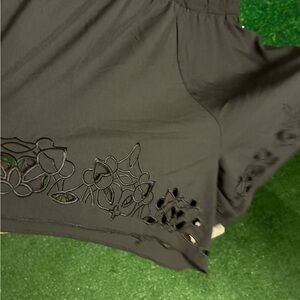 #281 Fabletics Prue Romper Black Off Shoulder Size S